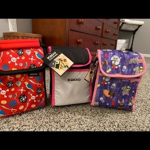 Three Igloo Insulated Lunch Bags
